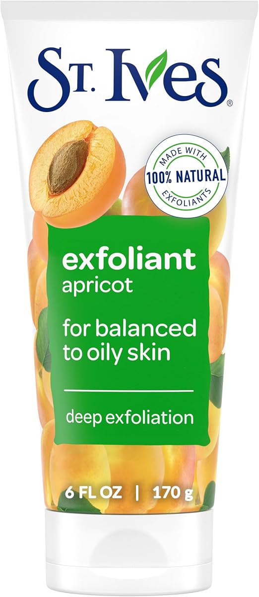 St. Ives Fresh Skin Apricot Face Scrub, Deep Exfoliator Skin Care for Clean, Glowing Skin, Oil-free Facial Scrub Made with 100% Natural Exfoliants, 6 oz