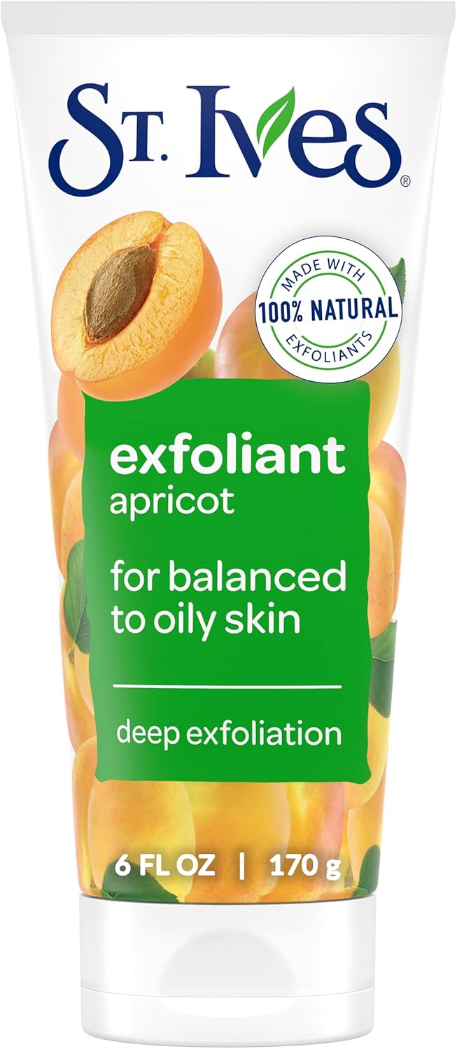 St. Ives Fresh Skin Apricot Face Scrub with 100% Natural Exfoliants & Extracts|Deep Exfoliating Scrub for Glowing Skin|Facial Scrub for Men & Women| Dermatologically Tested| Paraben-Free| 170gm