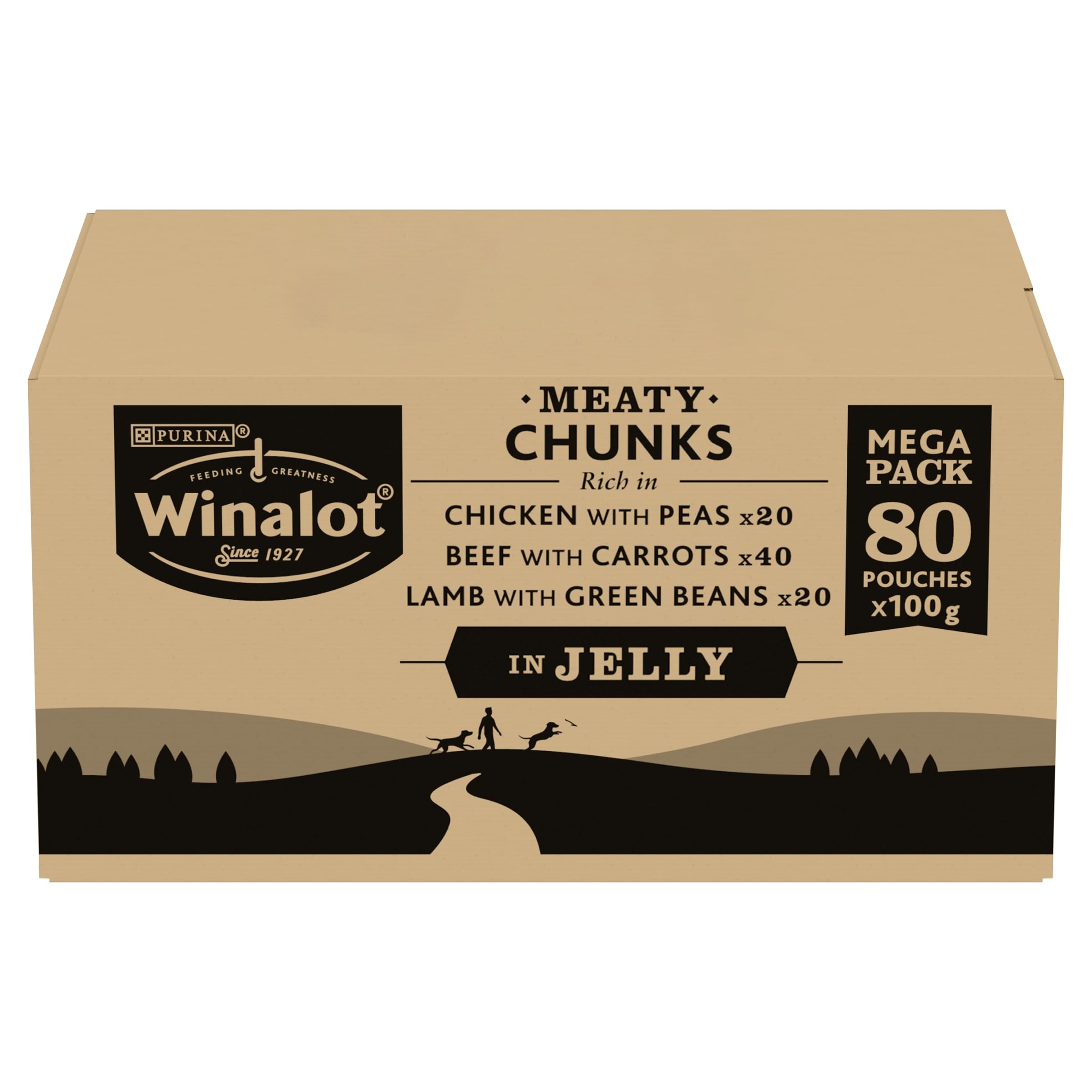 Meaty Chunks Mixed in Jelly Wet Dog Food Pouches 80x100g