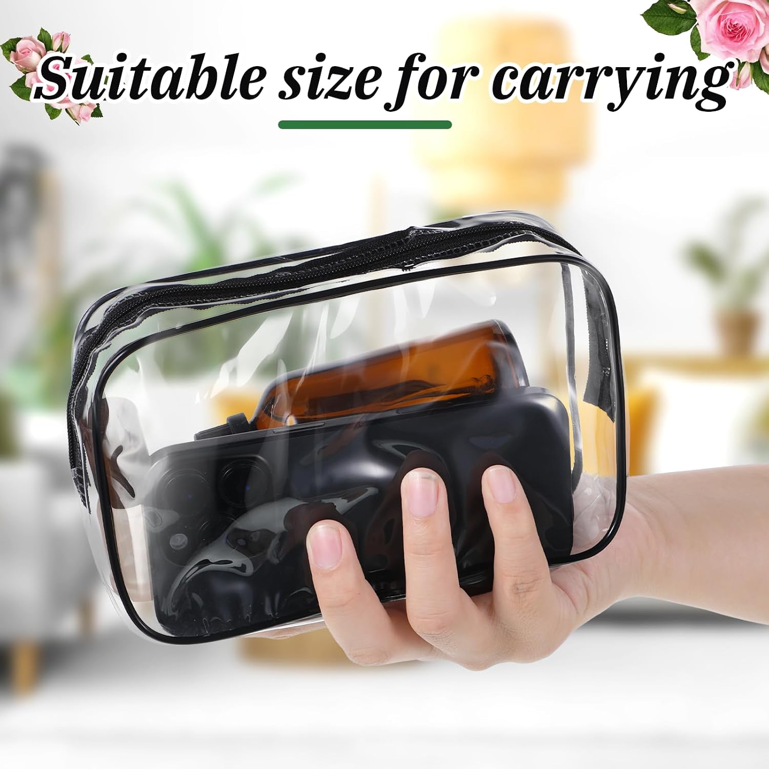 Giantree 28 Pieces Clear Cosmetic Bags With Zipper, Waterproof Portable Bulk Travel Toiletry Bags Transparent Cosmetic Pouches PVC Plastic Zippered Organizer Cases for Carry-on Travel Essentials