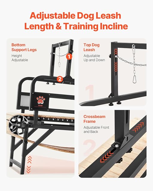 Foto 4 de 8 de VEVOR Cinta de Correr para Perros Grandes de 190 x 56 x 143 cm, Capacidad de Carga de 100 kg