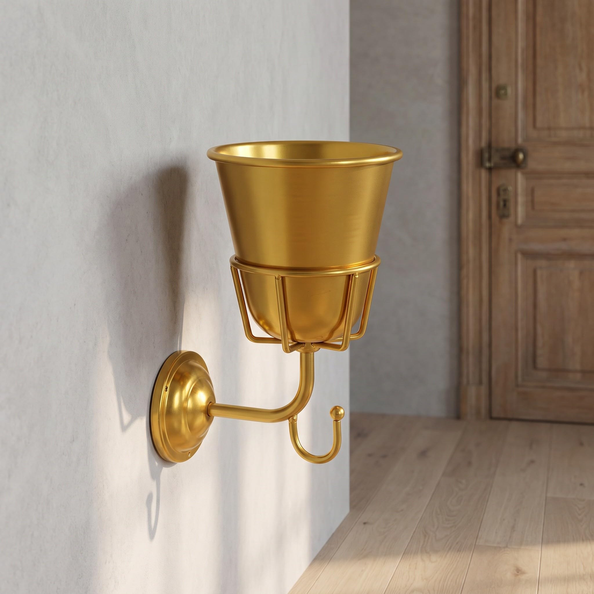 Veemoon Vaso da parete in metallo, applique dorata per decorazioni di