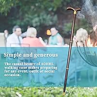 Vista 6 de Classic Wooden Walking Cane Ergonomic Solid Wood Quality Cane for Seniors with Rubber Tip Single Point Cane Sturdy Lightweight Traditional