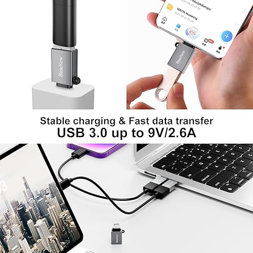 Miniatura 5 de BaseNew Adaptador USB C a USB, adaptador USB a USB C, adaptador USB C a USB A, adaptador USB a USBC-C, adaptador USB C a USB para MacBook ProAir