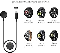 Vista 2 de SAMSUNG Cargador inalámbrico rápido oficial para Galaxy Watch USB-C para Galaxy Watch5, Watch 5 Pro y 27 W PD cargador rápido de coche tipo C