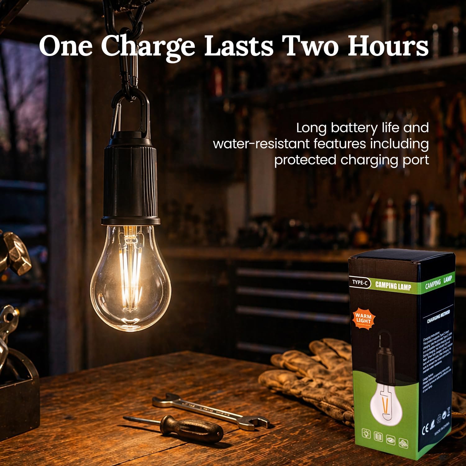 USB-C Rechargeable Outdoor Camping Bulb Light image 5