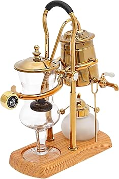 MEHOOSPVN Sifón cafetera sifón, sifón, juego de sifón, cafetera al vacío, cafetera y tetera, cafetera de vidrio al vacío, herramientas de extracción para café hecho a mano, dorado0