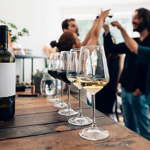 Miniatura 7 de Mainstream Source Copas de vino blanco y tinto, colección Modern Renaissance  Copas de vino de cristal de estilo europeo contemporáneo para vino