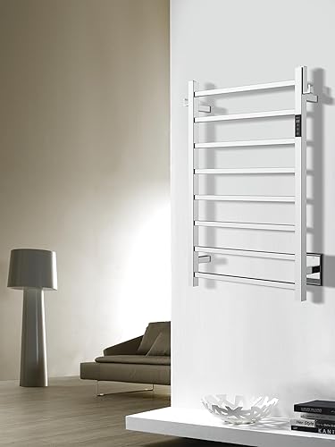 Miniatura 39 de P&Bhusri Toallero calefactable, calentador de toallas de 10 bares para baño, calentador de toallas montado en la pared, toallero eléctrico con Negro