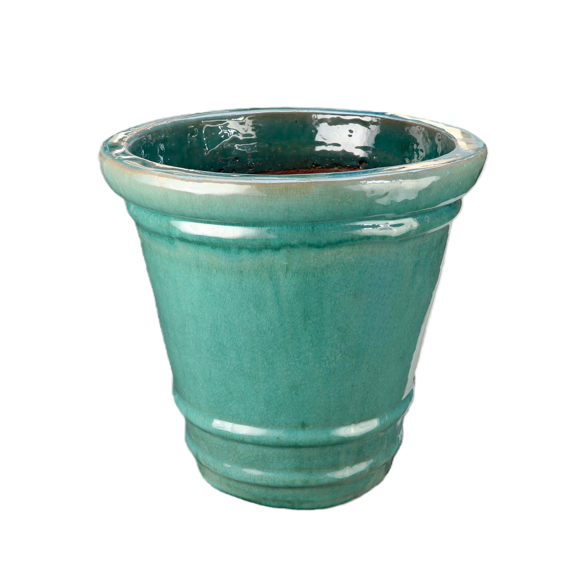Steinzeug-Blumentopf/Pflanzkübel Conca Jade-Grün 24x23cm frostfest
