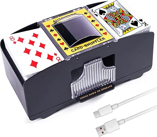 Rareidel Automatic Card Shuffler, Battery Operated Card Dealer Machine, Electric Casino Card Shuffler for UNO, Blackjack, Texas Hold'em, Home Card