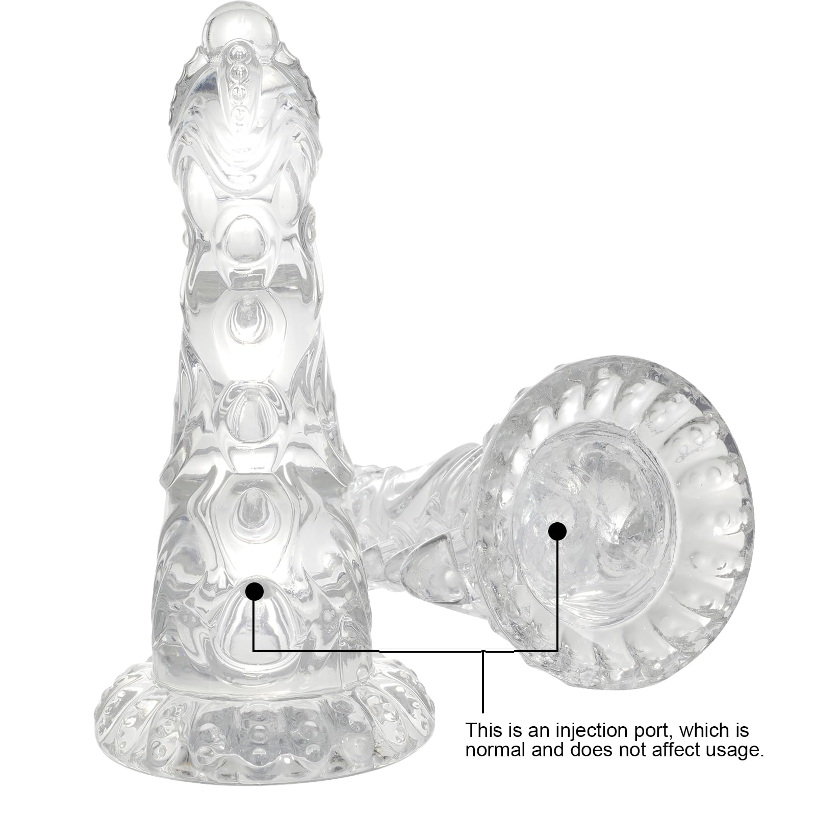 Wdrssfys Knot Dildo,Monster Dildo 7.6 in Clear Dildo with Strong Suction Cup,Dog Dildo Adult Sex Toys for Women Men and Couples