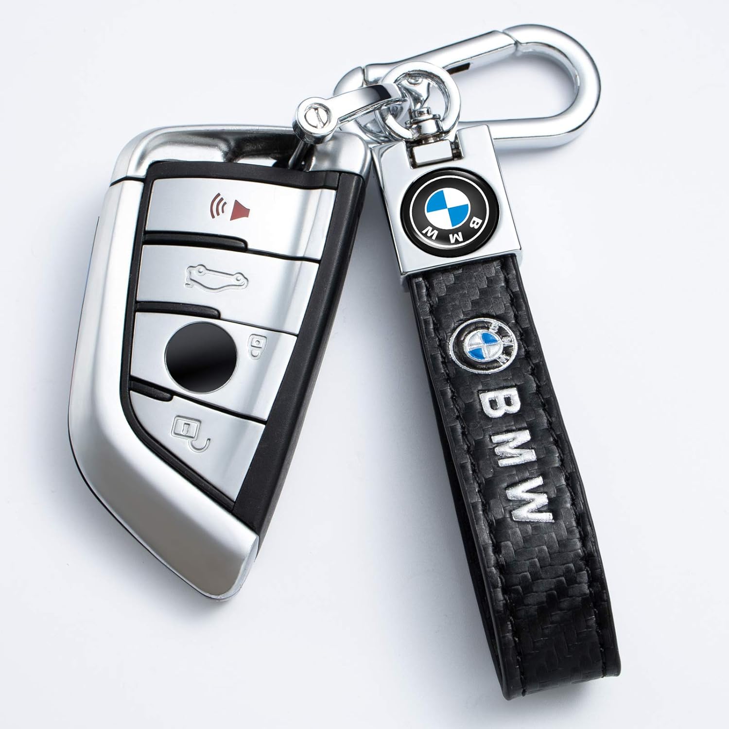1pcs Genuine Leather Car Logo Keychain Suit for BMW 1 3 5 6 Series X5 X6 Z4 X1 X3 X7 7 M Series Key Chain Keyring Family Present for Man and Woman : Everything Else