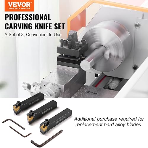 Miniatura 2 de VEVOR 3 piezas de soporte de herramientas de torneado de torno indexable, 58 pulgadas, herramientas de corte de torno de metal de alta resistencia