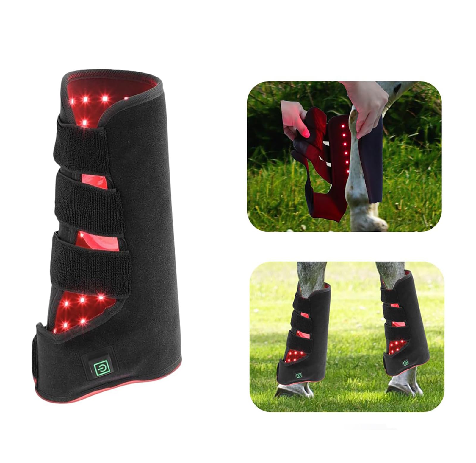 Dispositivo di terapia a luce rossa a LED per cavalli, stivali da cavallo a infrarossi per alleviare il dolore alle gambe, alleviare il disagio da esercizi vigorosi, confezione da 1