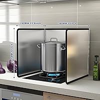 Tylulikaty 3-Sided Foldable Stainless Steel Splatter Guard for Frying - 15x11.4x12 Inch Oil Splash Screen