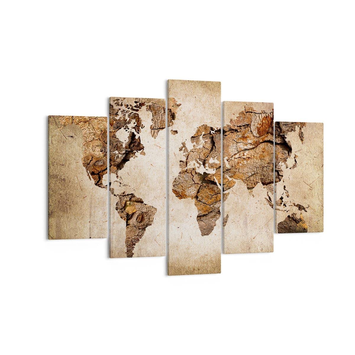 Lienzos decorativos 150x100cm Cuadro Sobre Lienzo Moderno mapa mundo moderno Grande XXL Dormitorio Cuadros Pared Imágenes Tríptico 5 Piezas Cuadros Decoracion Salon Wall Art Prints EA150x100-3590