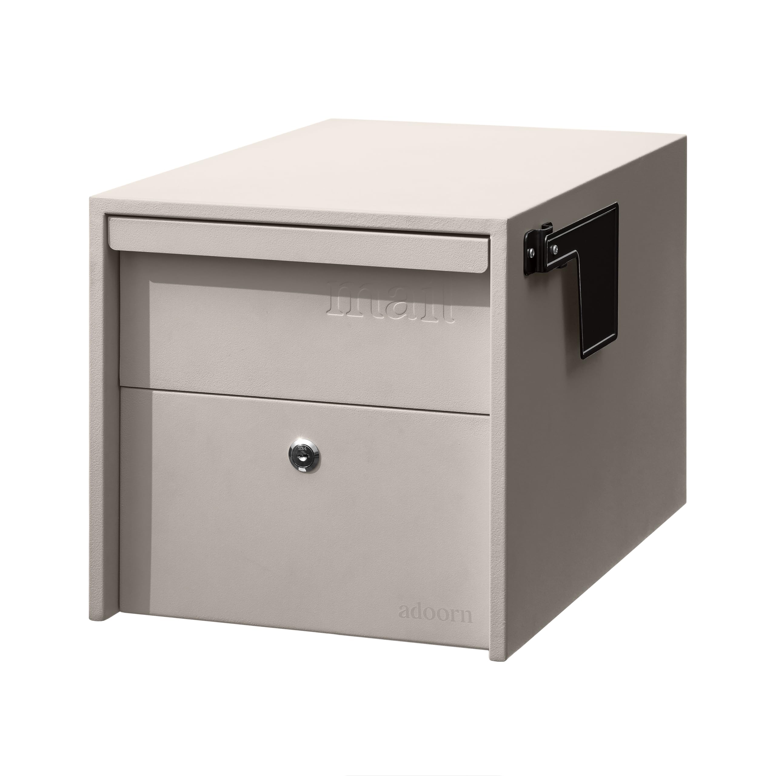 adoorn Modern Small Locking Post Mount Mailboxes for Outside - Sandstone