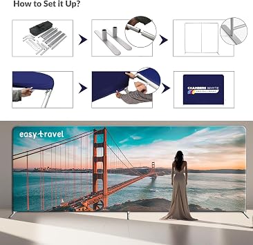 Custom Tension Fabric Banner with Stand Trade Show Backdrop Display