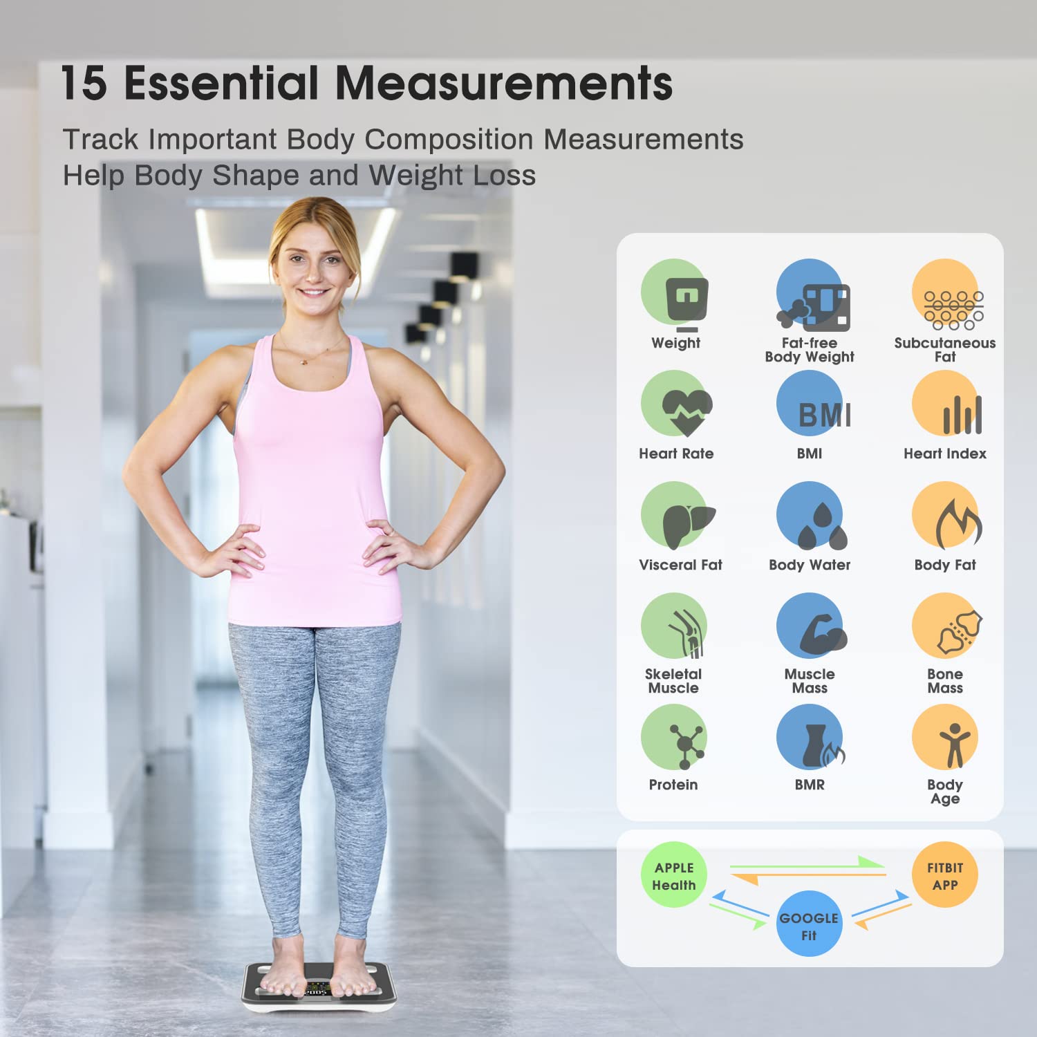 Buy FIRINER Scale for Body Weight and Fat, Heart Rate BMI Large Display