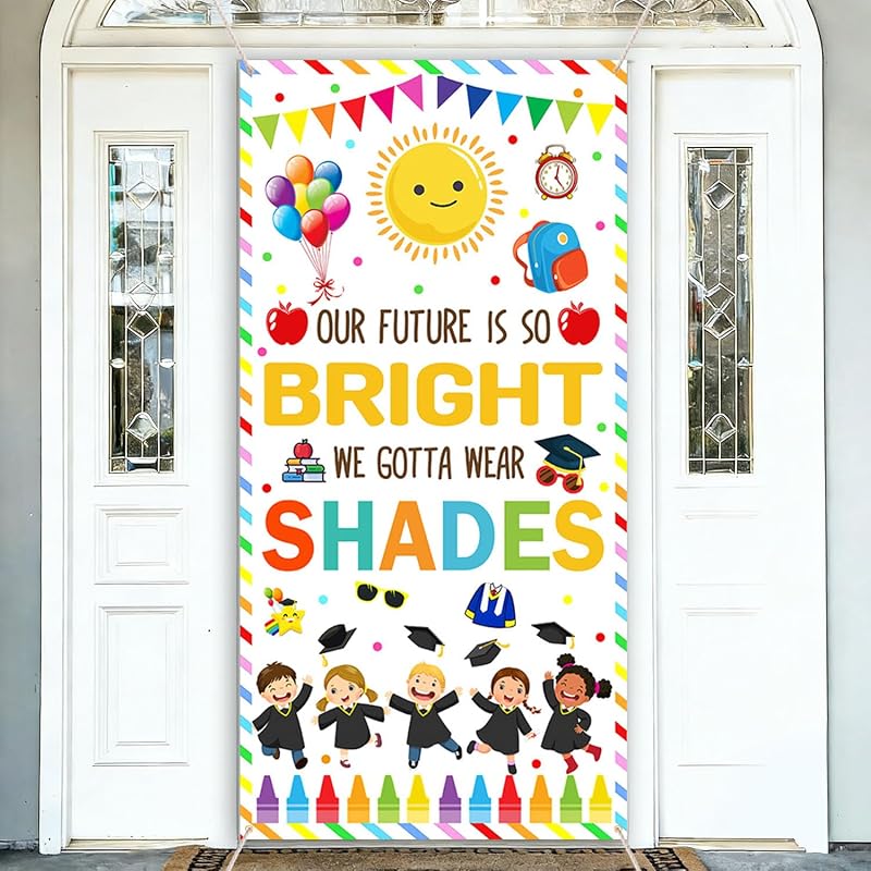 AIBIIN Kindergarten Graduación Puerta Cubierta Decoraciones Preescolar Graduación Decoraciones Puerta Banner Colorido 2026 Preescolar Graduado Banner Aula Puerta Cubierta Interior Exterior Decoración 35.4 x 70.8 Pulgadas