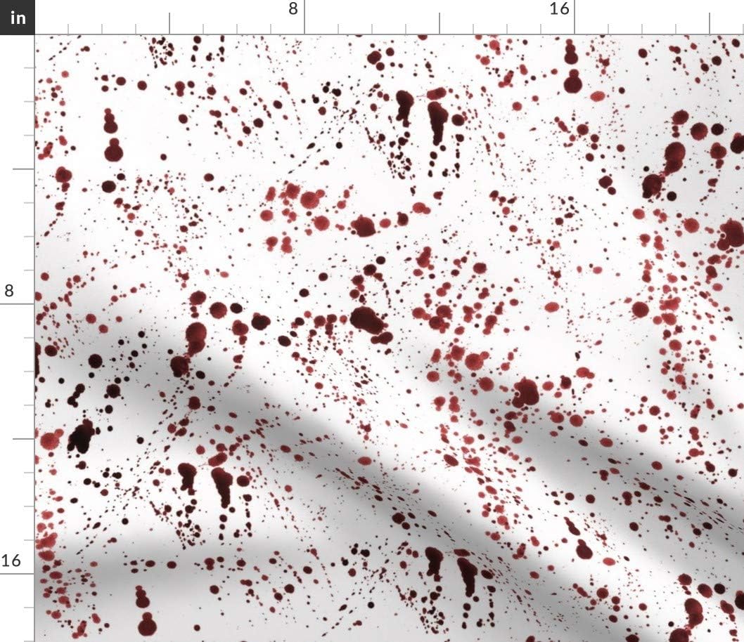 Spoonflower Fabric - Red Ink Splatter Paint Gothic Halloween Spooky Costume Blood Vampire Printed on Petal Signature Cotton Fabric by The Yard - Sewing Quilting Apparel Crafts Decor