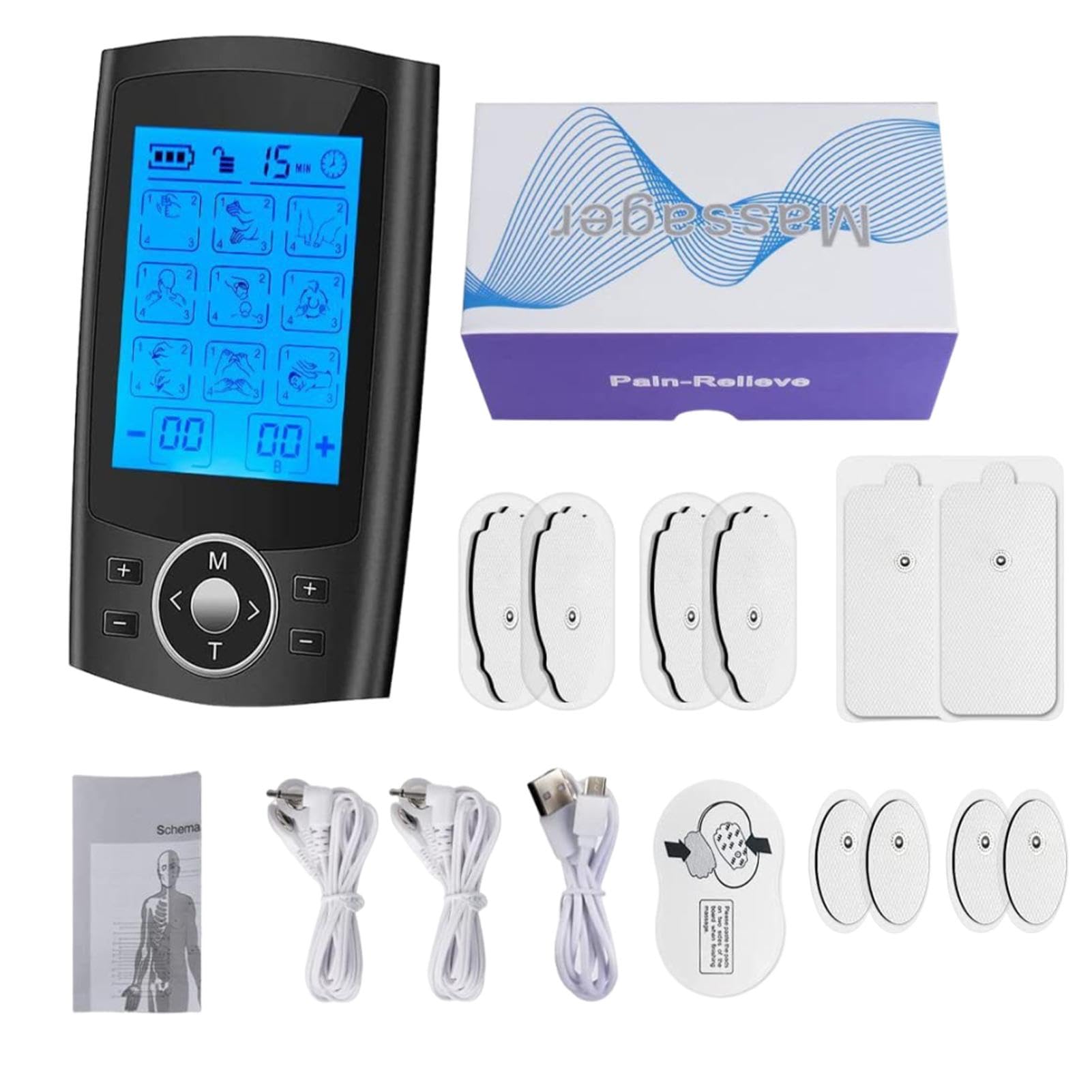 Electronic Pulse Massager, Muscle Stimulator Device, Nerve Stimulator Relief, Full Body Massage, Electric Massager 36 Modes, Adjustable Pulse Massager, Muscle Tension Relief