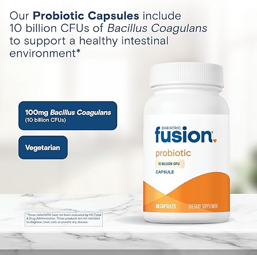 Miniatura 5 de Bariatric Fusion Cápsula probiótica | Vitamina bariátrica fácil de tragar | 10 mil millones de UFC | Bacillus coagulans | Apoya la salud digestiva e