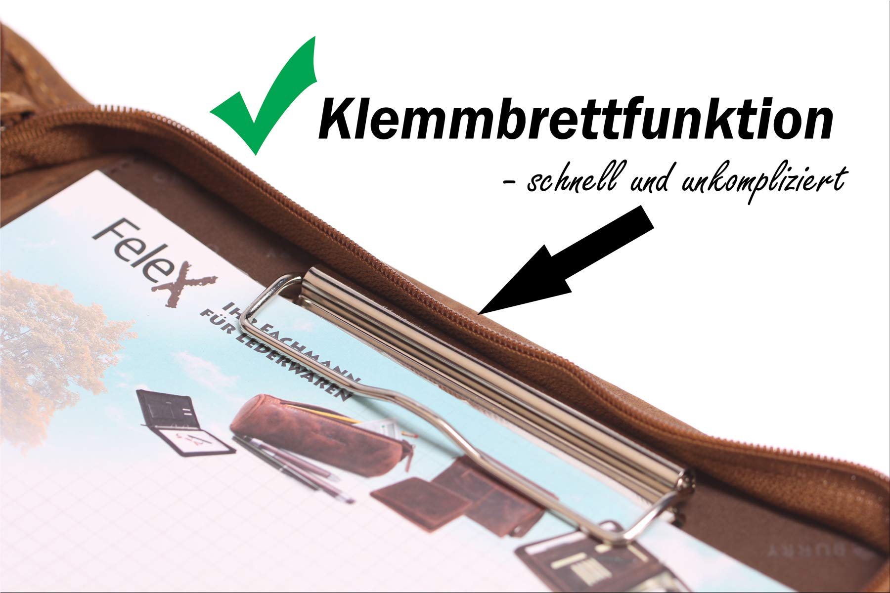Greenburry Leder-Schreibmappe DIN A4 - Vintage Konferenzmappe mit Reißverschluss – A4 Schreibmappe aus Leder - hochwertige Vertretermappe aus Leder - 36 x 26,5 x 3 cm
