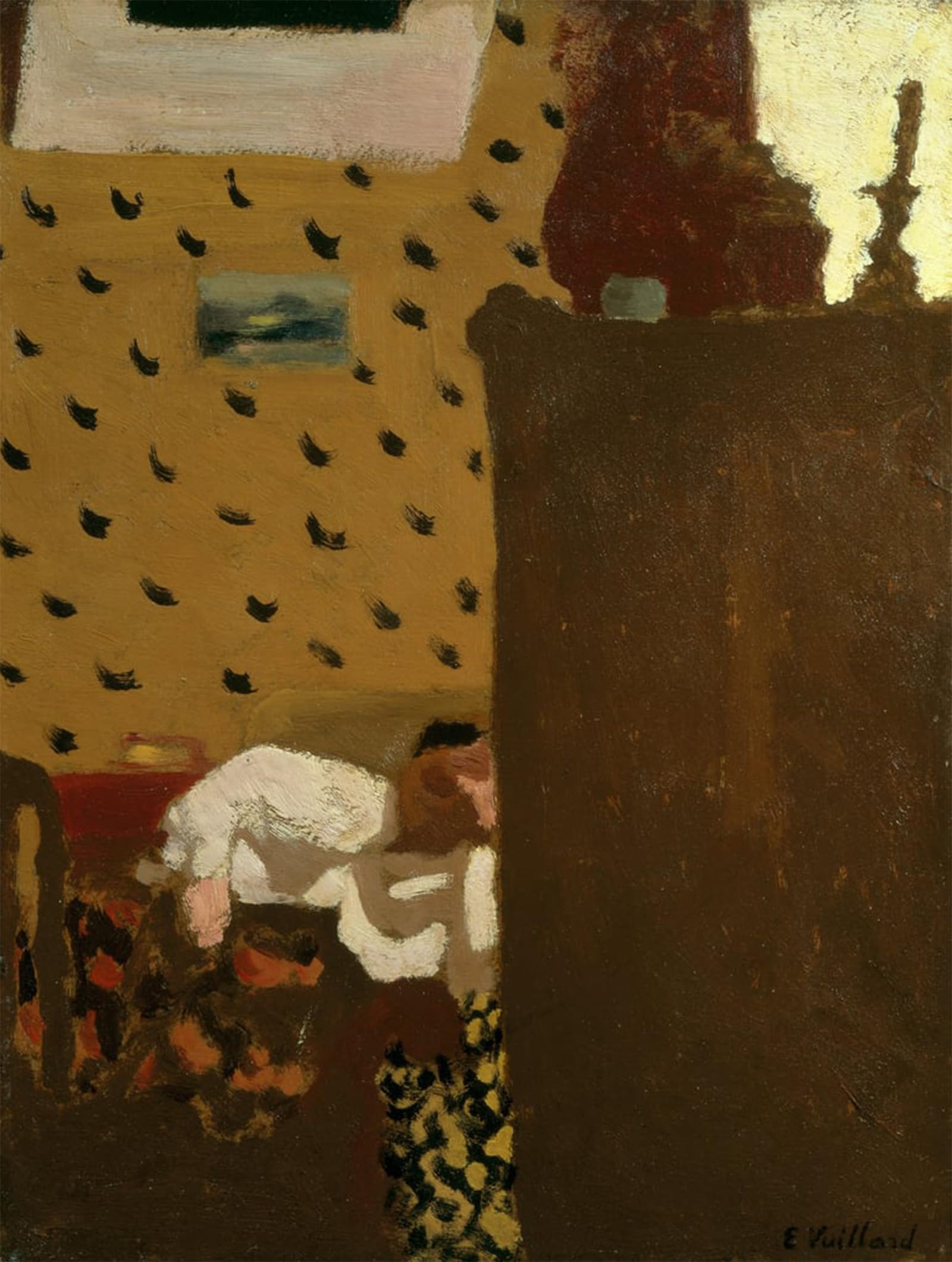 POSTERIIk Vintage Classic Picture Landscape Artwork Madame Roussel At Chiffonnier by Edouard Vuillard Portrait Canvas Painting for Office Home Decor 60x90cm