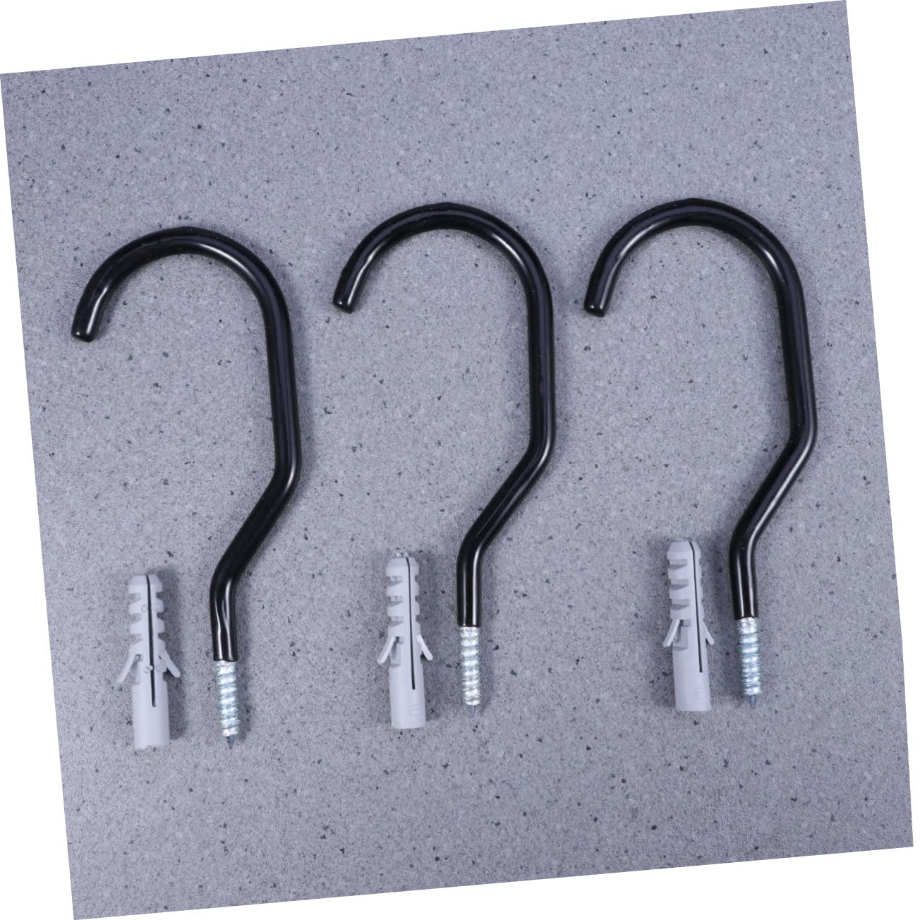 Gancio per Bici Muro Nero 10 Pezzi con 10 Bulloni Resistenti | Acciaio e Plastica, per Garage e Soffitto, Installazione Semplice, Set da 10 Pezzi