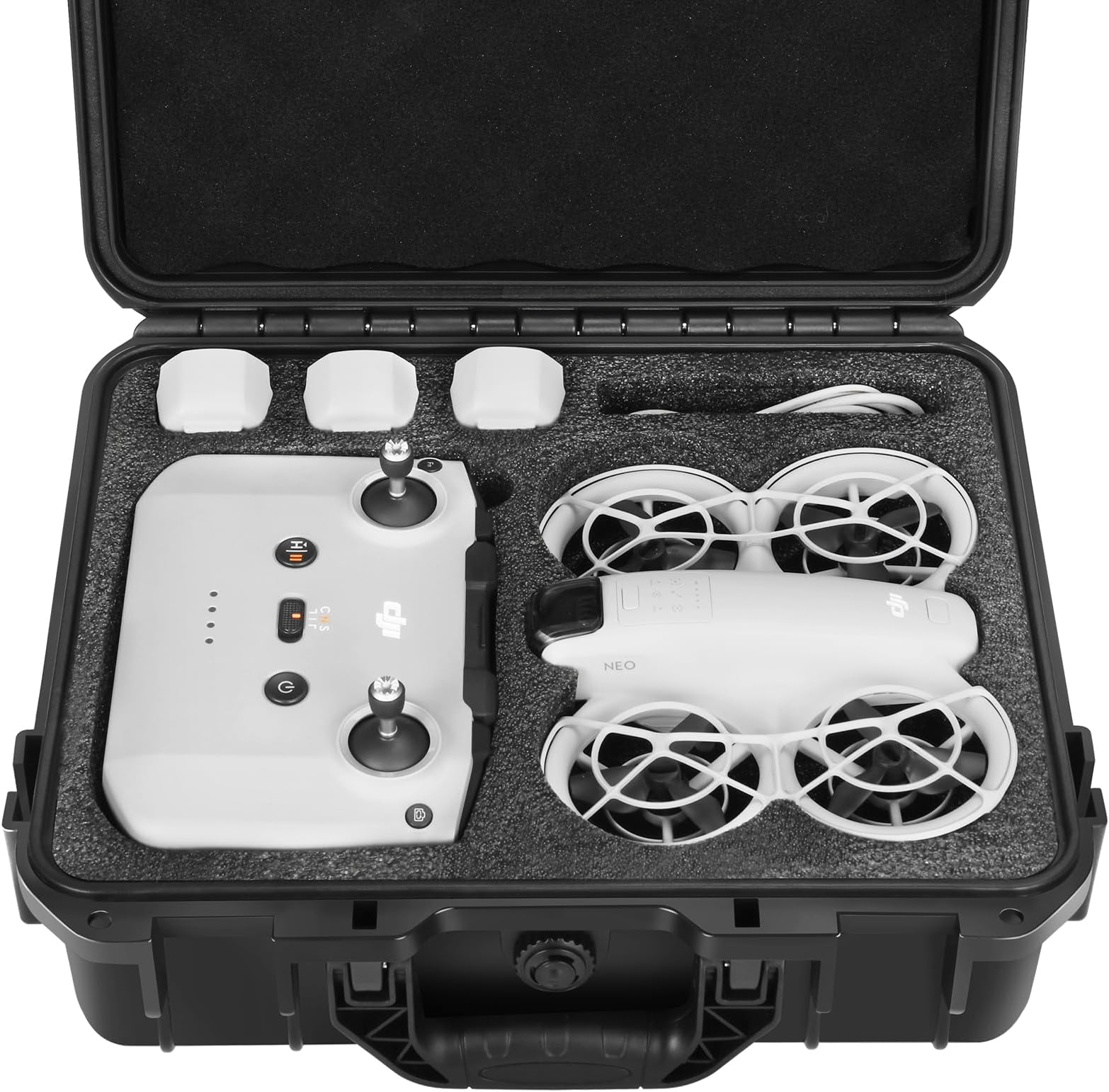 DJI Neo Drone Combo Waterproof Hard Case - Carrying Case for Fly More Combo, RC-N3/RC-N2, Remote Controller, Charging Hub, Supports 9 Batteries (Only Case)