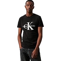 Calvin Klein Uomo T-Shirt Maniche Corte Core Monologo Slim Fit, Nero (CK Black), L
