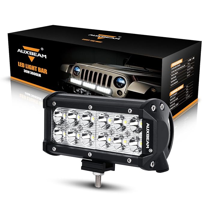 Buy Auxbeam 7 Inch LED Light Bar 36W CREE LED Driving Light Spot LED Work Light Waterproof LED