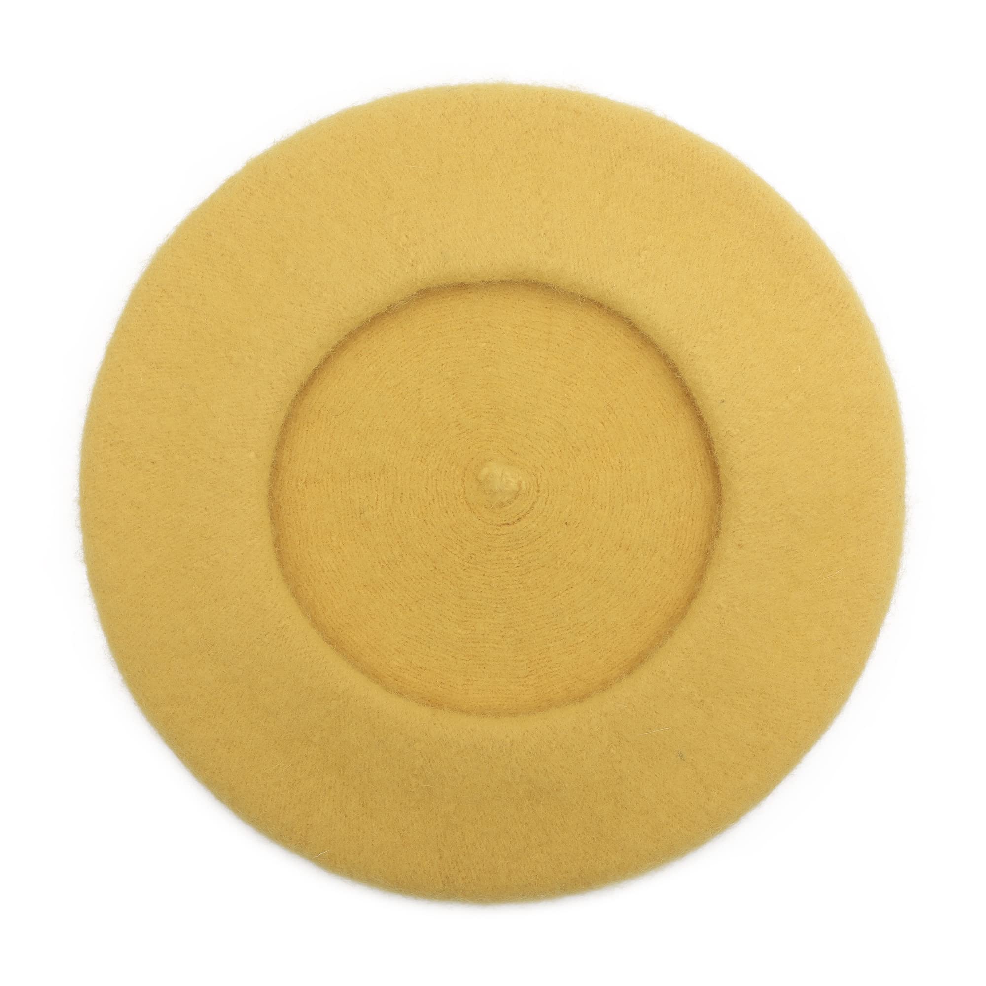 ZLYC Wool Kids Beret Hat Girls Solid Color Artist French Beret Cap(Yellow) - Image 3