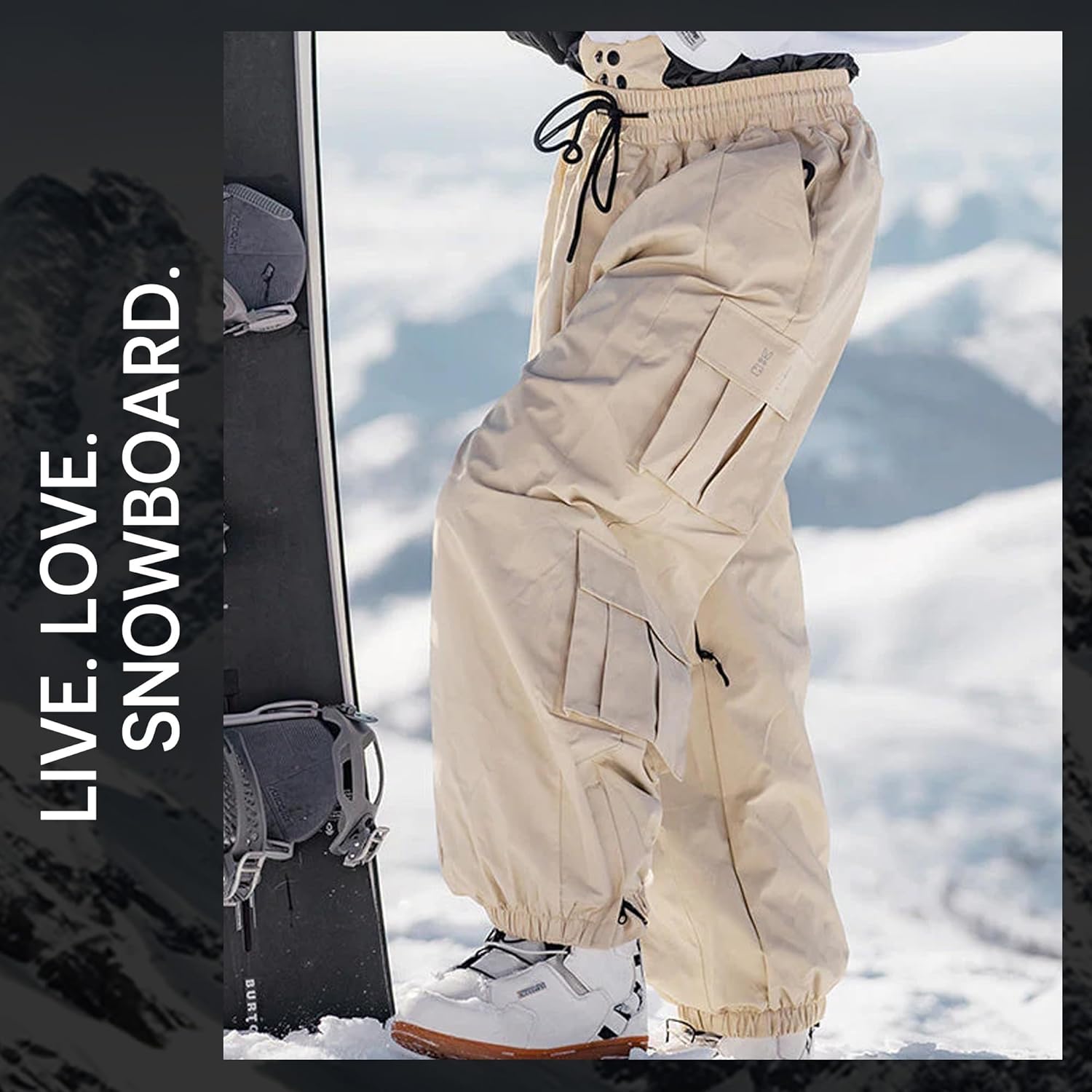 SNOWVERB Womens Mens Baggy Waterproof Snowboarding Pants Unisex Snow Cargo Warm Insulation Ski Pants - Image 6