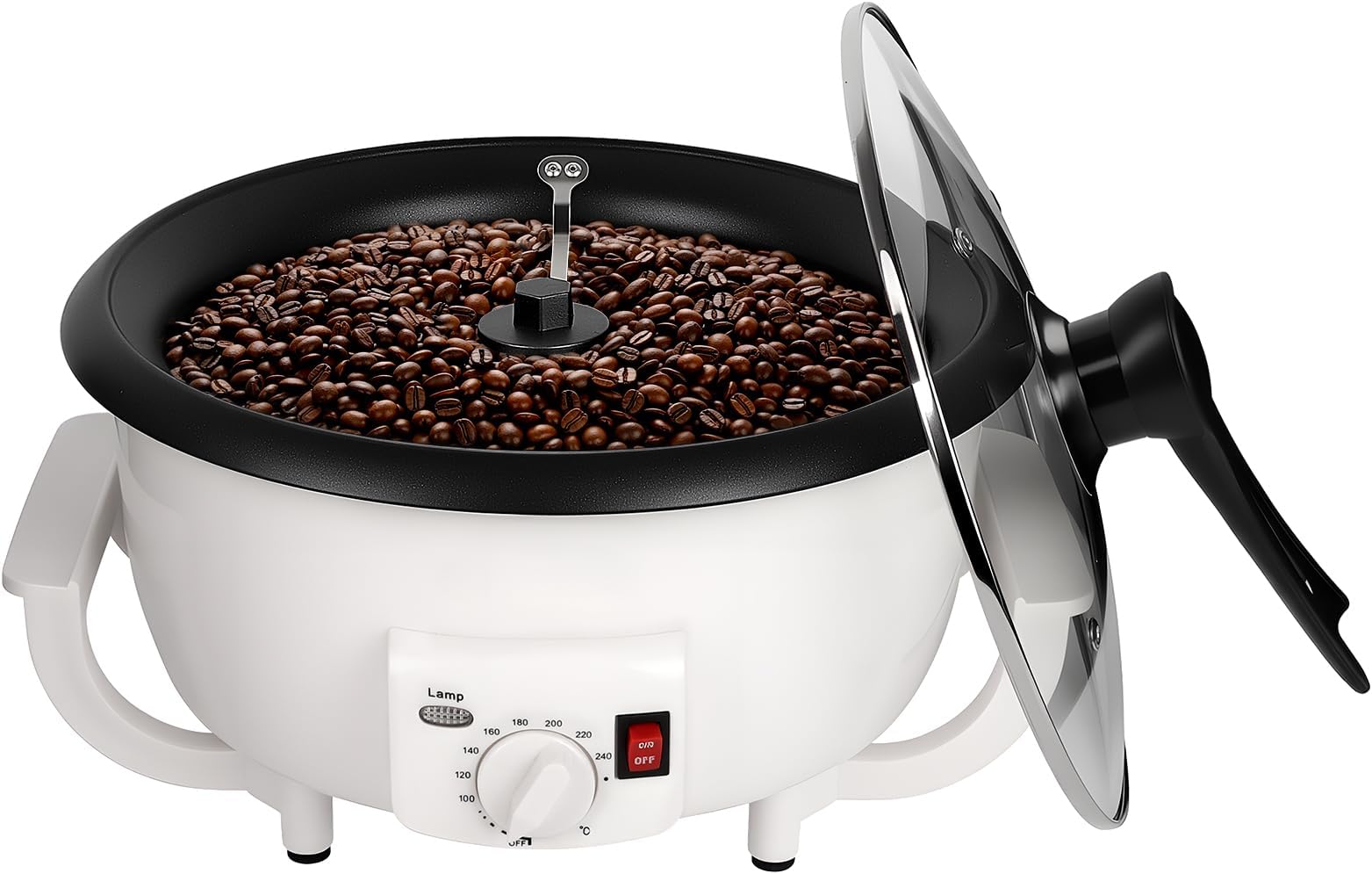 - Coffee Roaster Machine for Home Use, 800g Capacity Electric Coffee Bean Roaster Machine with Timer 0-240℃ Non-Stick for Cafe Shop, Nut, Peanut, Black Bean, Soybeans 110V 1200W