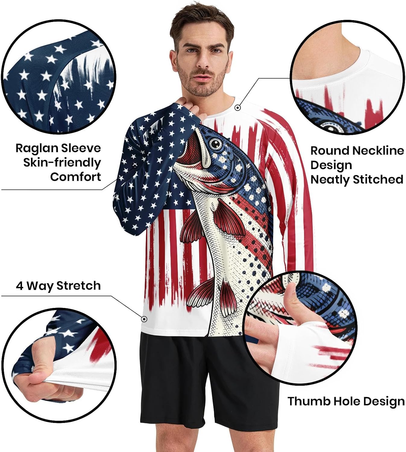 Fishing Shirts for Men Long Sleeve Sun Protection UV Shirts Rash Guard Swim Shirt for Swimming Hunting