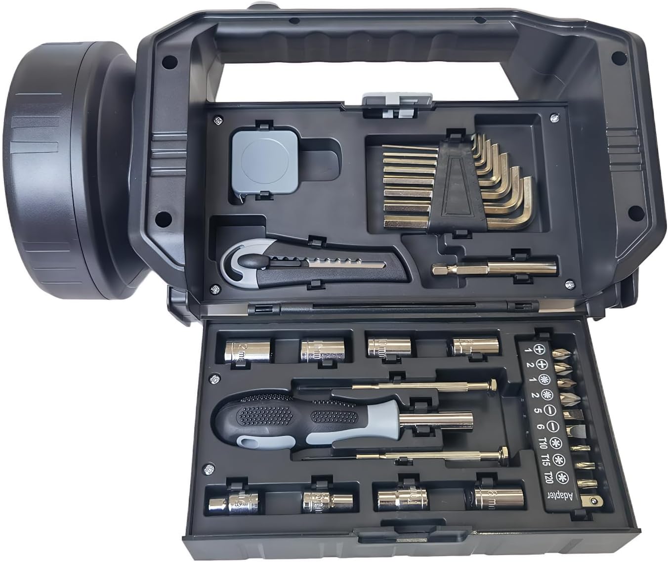 Maizoon LED Handheld Lantern Tool Kit Compact Emergency Light Home and Outdoor Tools with Screwdrivers for Car Outdoor Repair