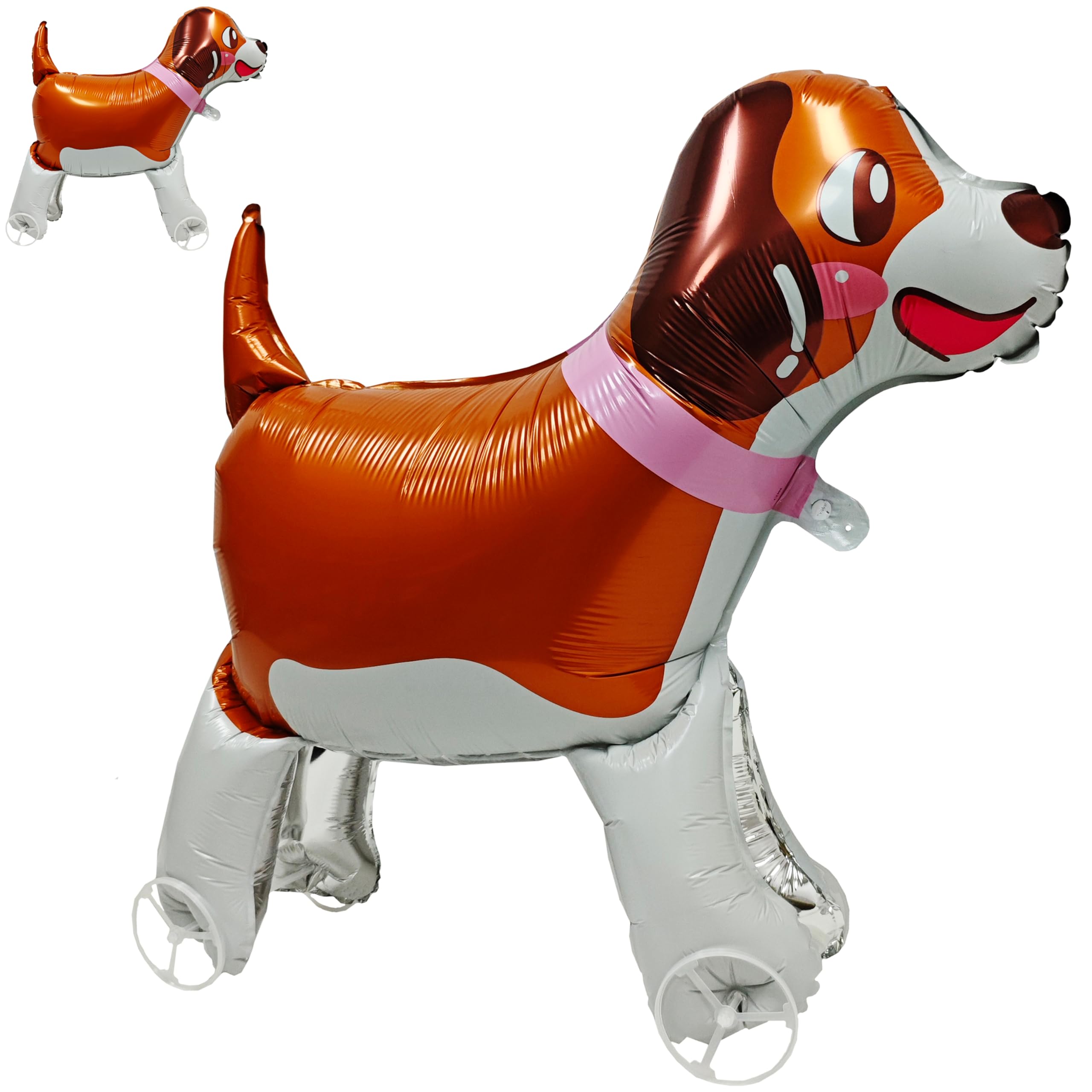 YOIOZAIZAI 4D Self Standing dog balloon with wheels walking pet Dog animal balloon puppy dog party decorations for kids Animal Theme Birthday Party Decorations Supplies