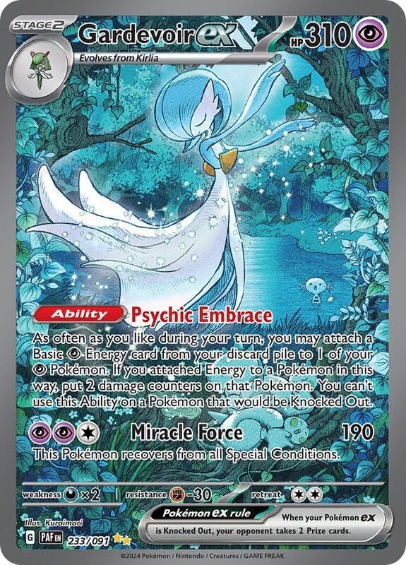 Pokemon – Gardevoir ex - 233/091 - SV: Paldean Fates – Special Illustration Rare – Single Card - Holofoil