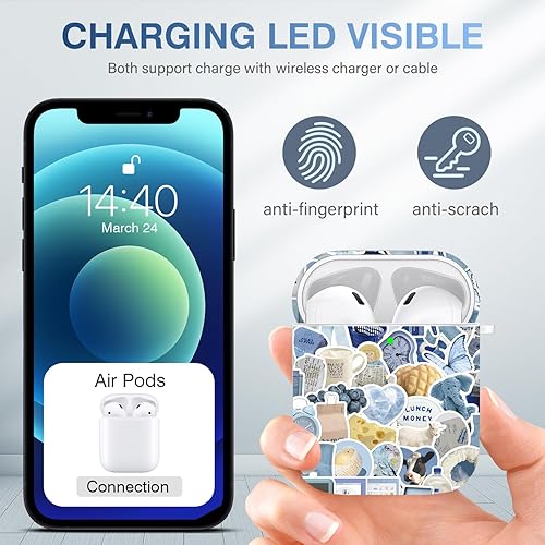 Vista 358 de Maxjoy for AirPods 2nd Generation Case, Unique Design Hard Protective Shockproof Airpods Case Cover with Keychain Compatible with Apple AirPods Sea