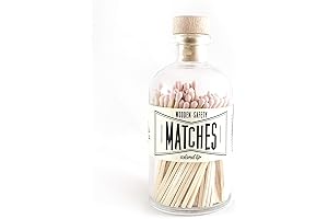 Neo Home Safety Matches in Apothecary Bottle - Premium Pink Tip Wood...