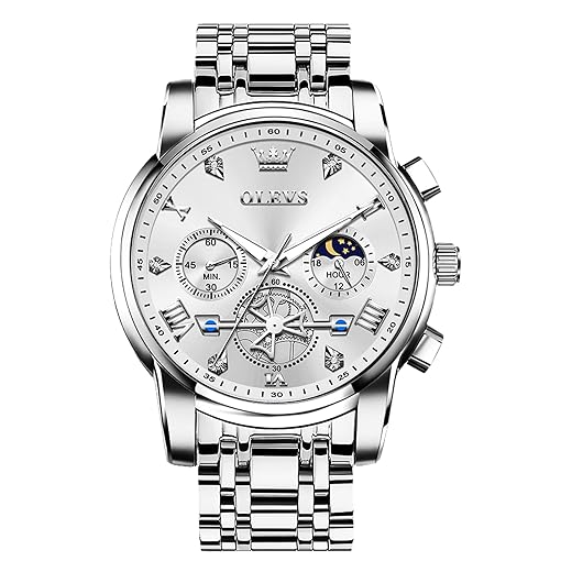 OLEVS Men's Stainless Steel Chronograph Dress Watch