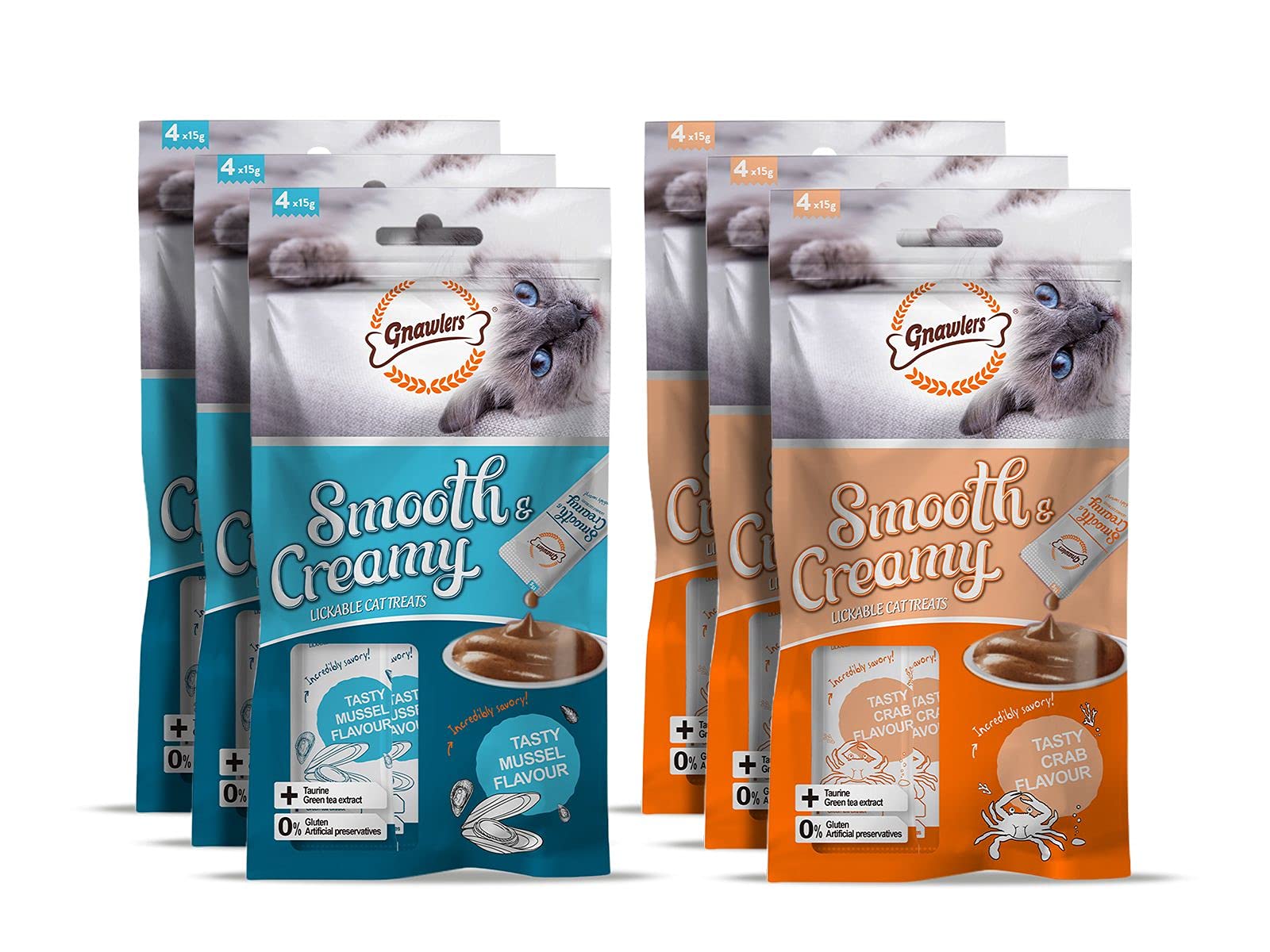 GNAWLERS Smooth Creamy Treats Combo Mussel X3 Crab X3 Sold By Dogsncats For All Life Stages (B098LK2Q6J) Amazon Price History, Amazon Price Tracker