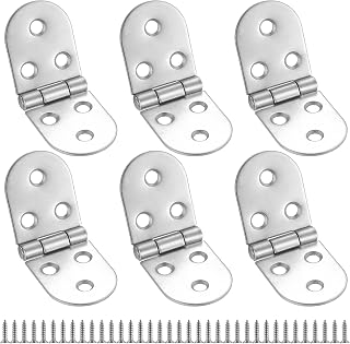 6 Pcs Bisagras Plegables Abatibles, Flip Bisagras de Solapa, Bisagra Abatible de 180 Grados Borde Redondo para Muebles Cajas de Madera Mesas Plegables Gabinetes de Cocina Puertas Armario