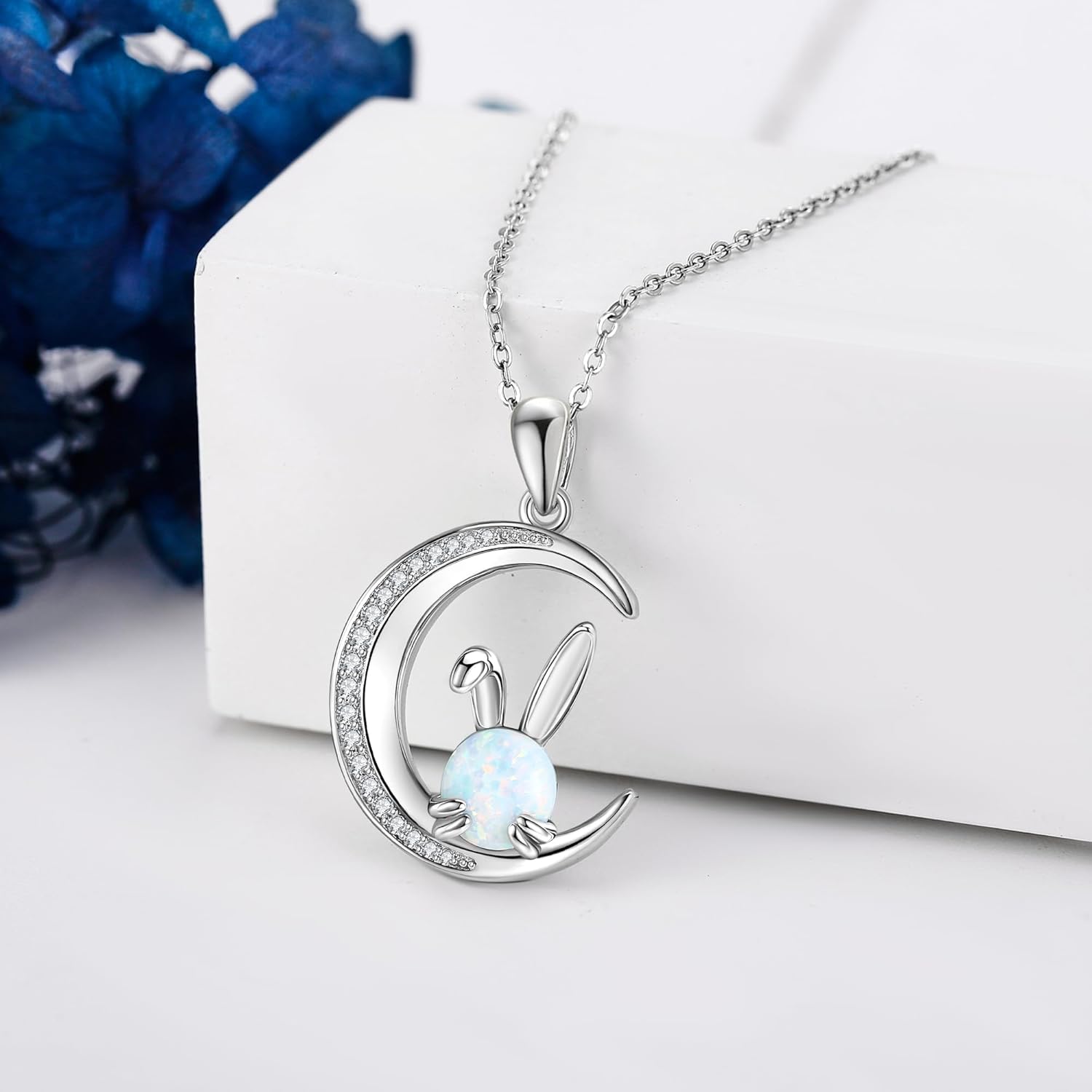 Rabbit Necklace 925 Sterling Silver Bunny Pendant Necklace Cute Animal Jewelry Gifts For Women - Image 2