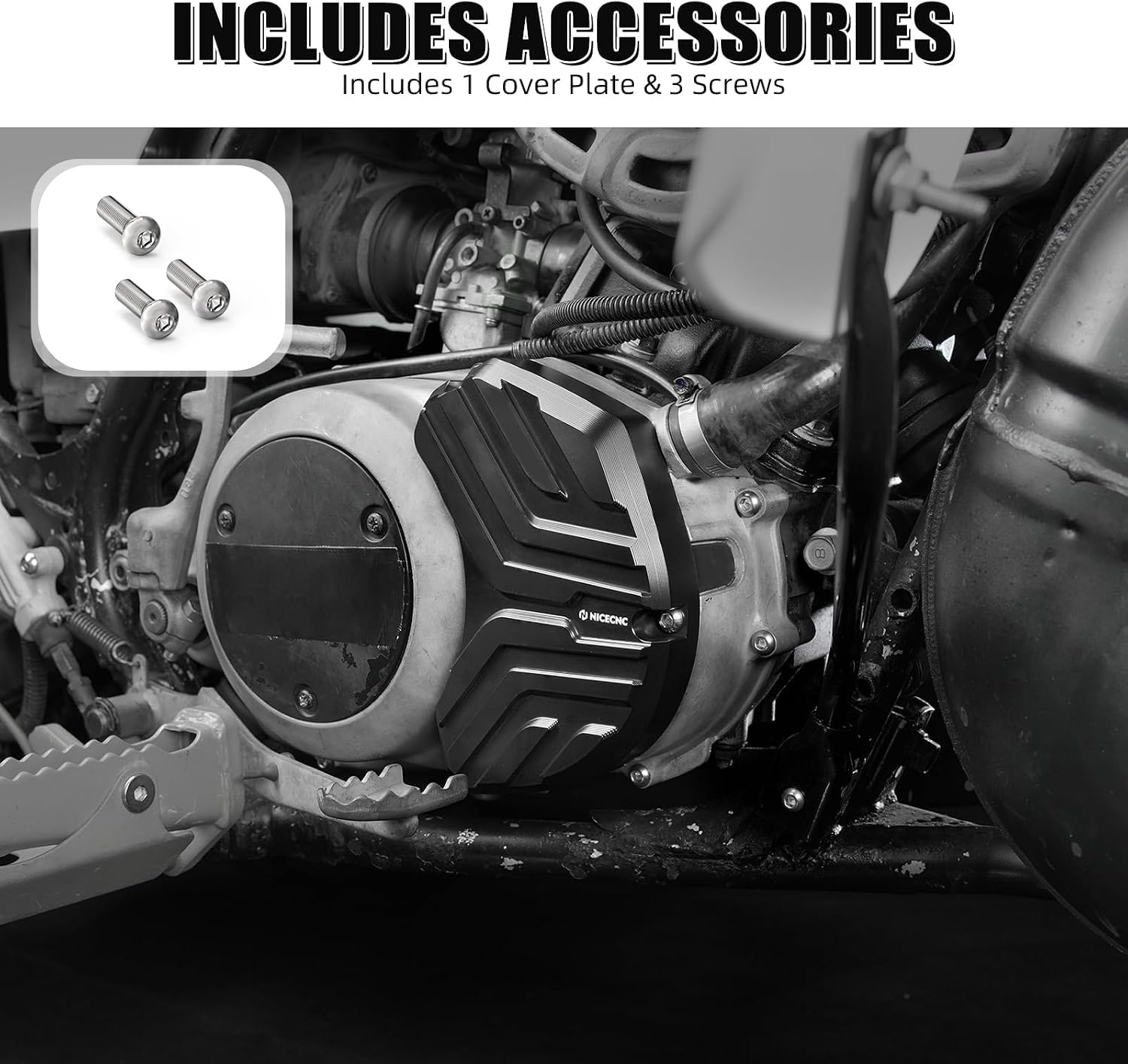 NICECNC Black Water Pump Cover 6061-T6 Aluminum Compatible with Yamaha Banshee 350 1987-2003 2004 2005 2006, Replacement for 2GU-15416-00-00, Included 1 Water Pump Cover and 3 x Screws