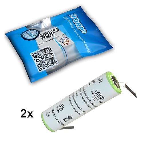 Miniatura 2 de HQRP Paquete de 2 baterías compatibles con Braun 5520 5525 5526 SmartControl Sport Modelo 4875, 4876 Tipo 5742, Remington HC5750 BTE-AA-TX2 DA307