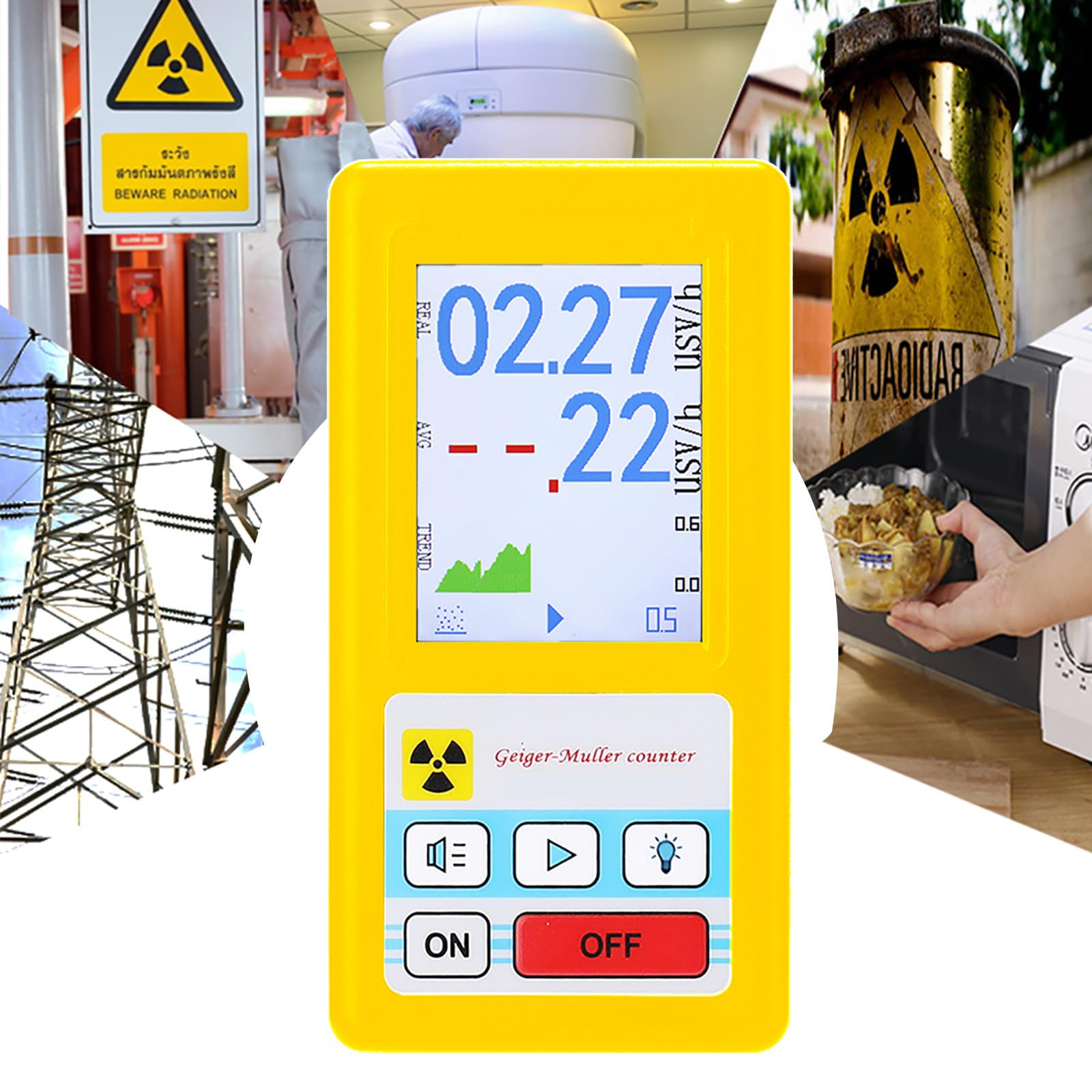 Amazon.co.jp: ガイガーカウンター、核放射線検出器、Lcdディスプレイ